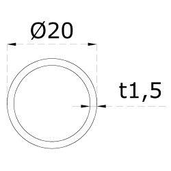 Trubka ø 20x1,5mm, brúsená nerez K320/AISI304, cena za 1m Trubka ø 20x1,5mm, brúsená nerez K320/AISI304, cena za 1m